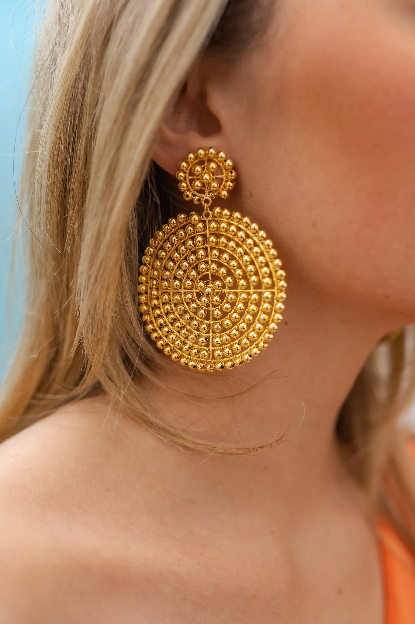 Disk Gold Earrings