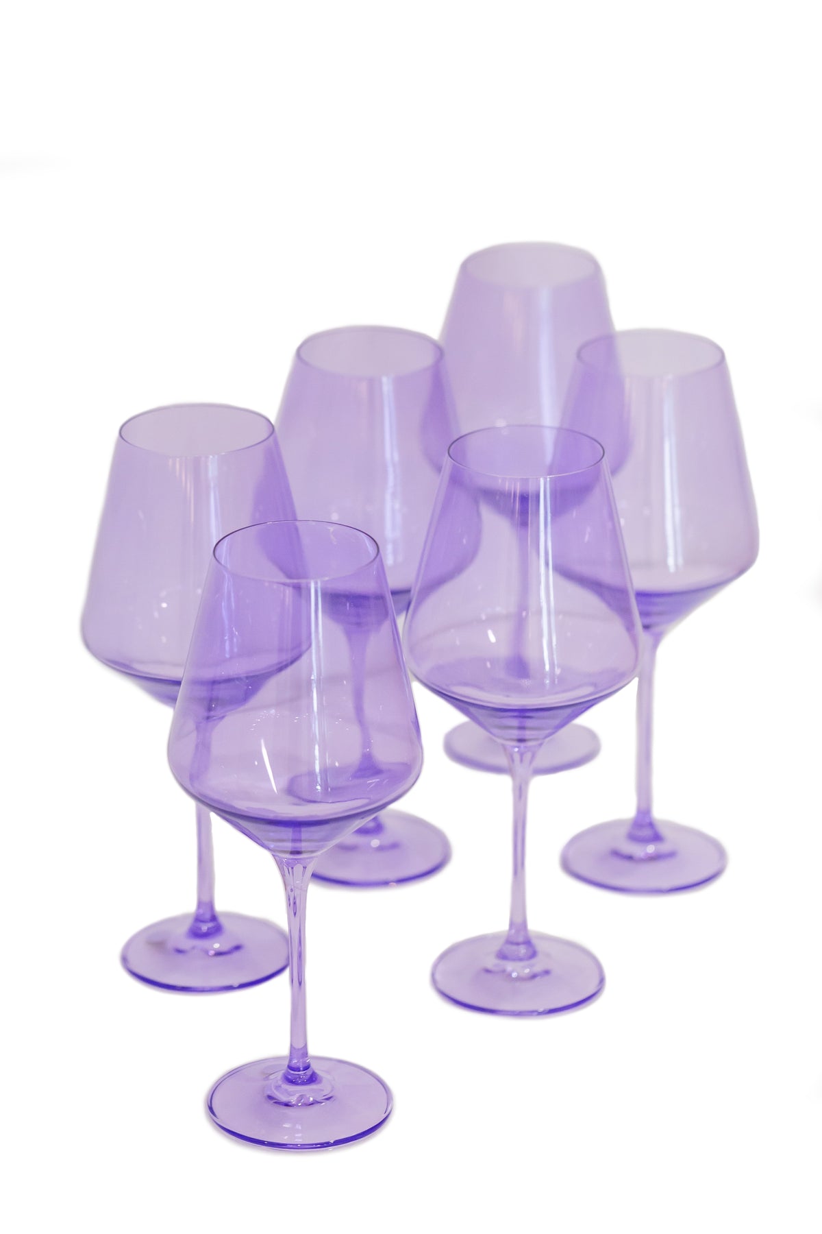 Wine Stemware, Set of 6 Lavender