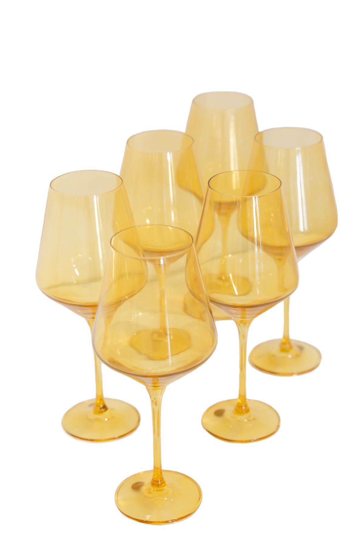 Wine Stemware, Set of 6 Yellow