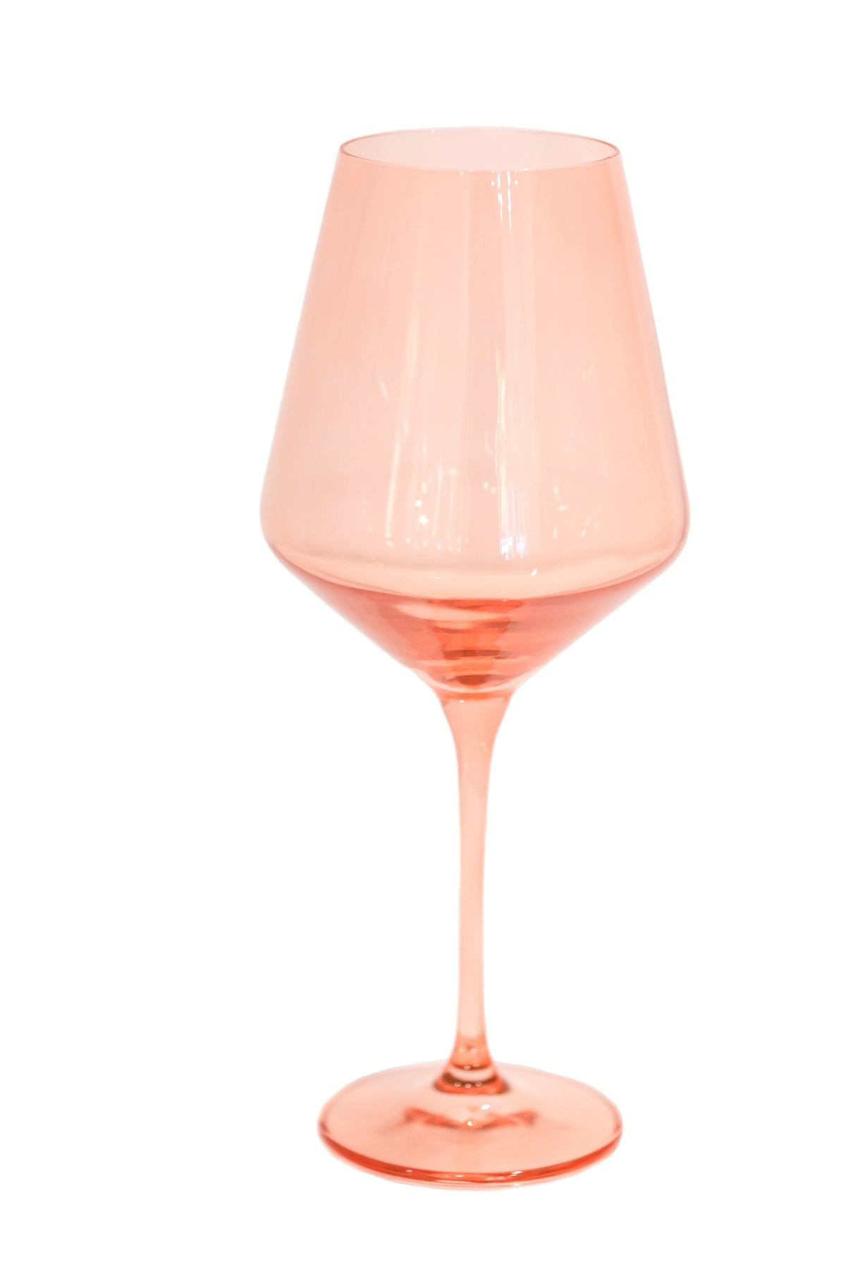 Wine Stemware, Set of 6 Coral Peach Pink