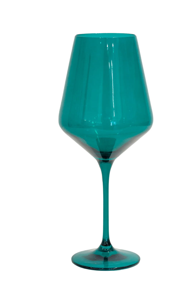 Wine Stemware, Set of 6 Emerald Green