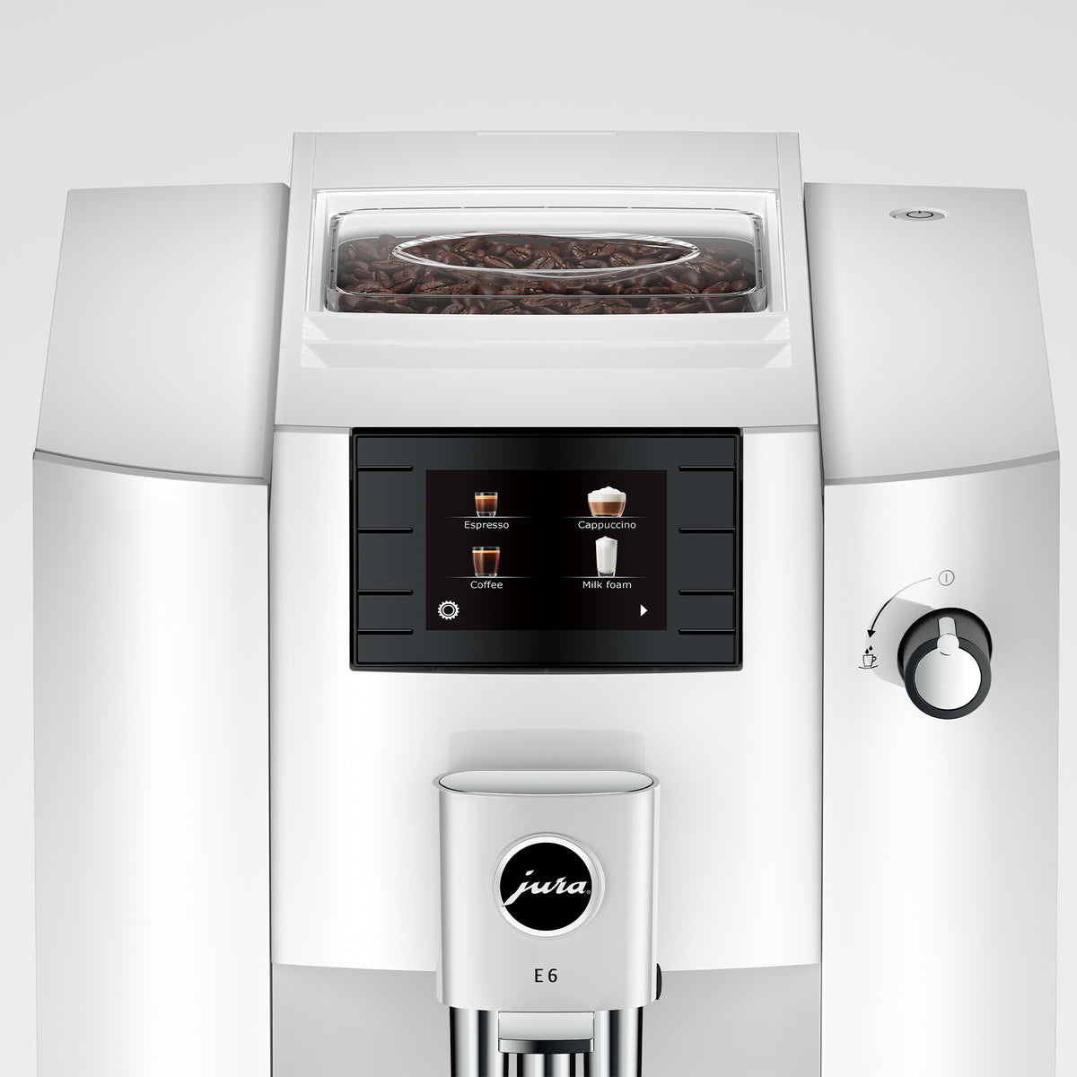 E6 Fully Automatic Coffee Machine in Piano White
