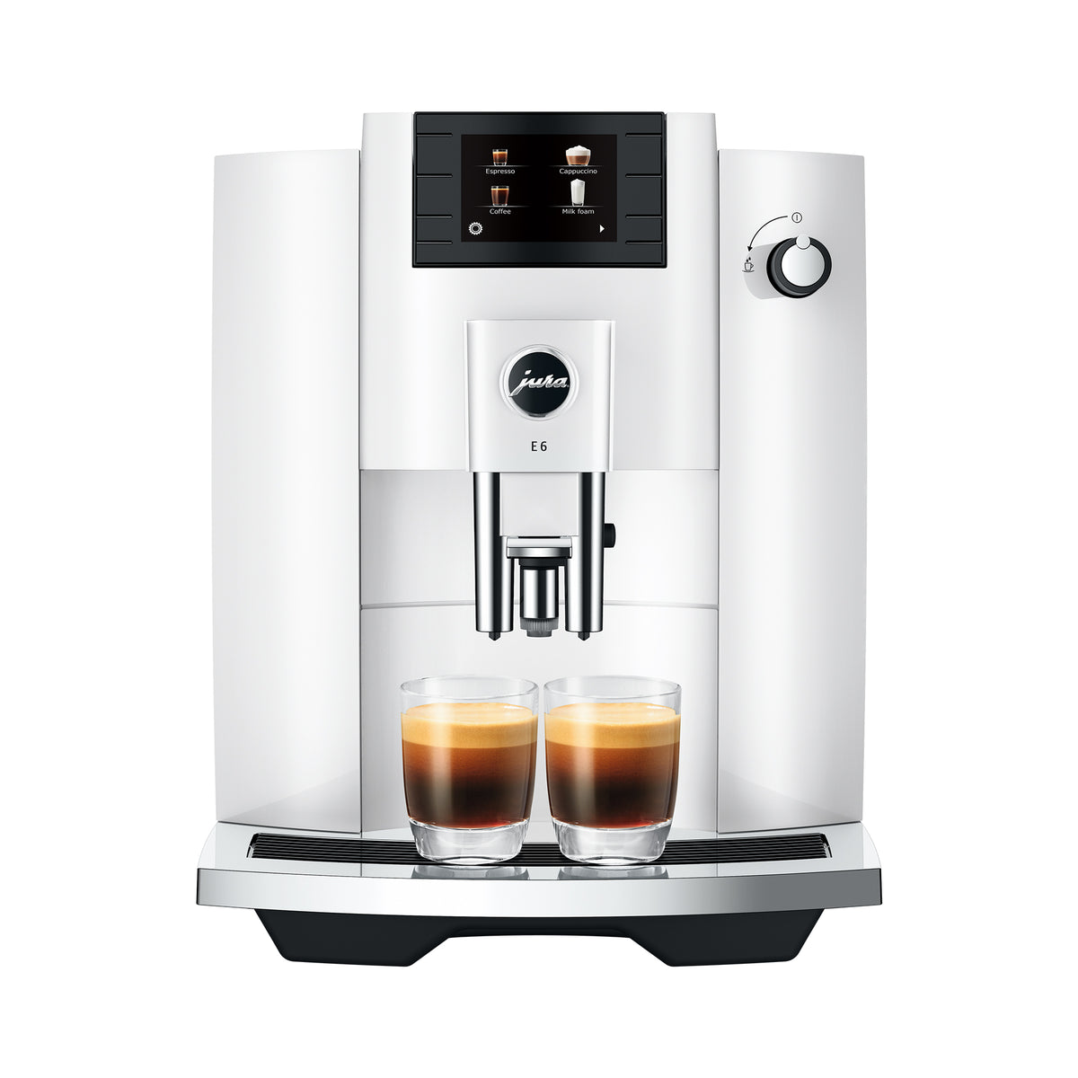 E6 Fully Automatic Coffee Machine in Piano White