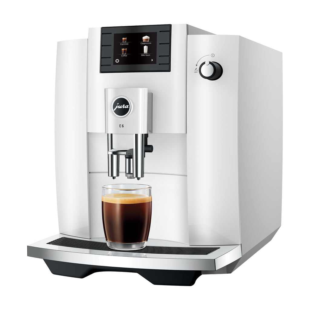 E6 Fully Automatic Coffee Machine in Piano White