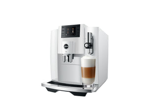 E8 Fully Automatic Coffee Machine in Piano White