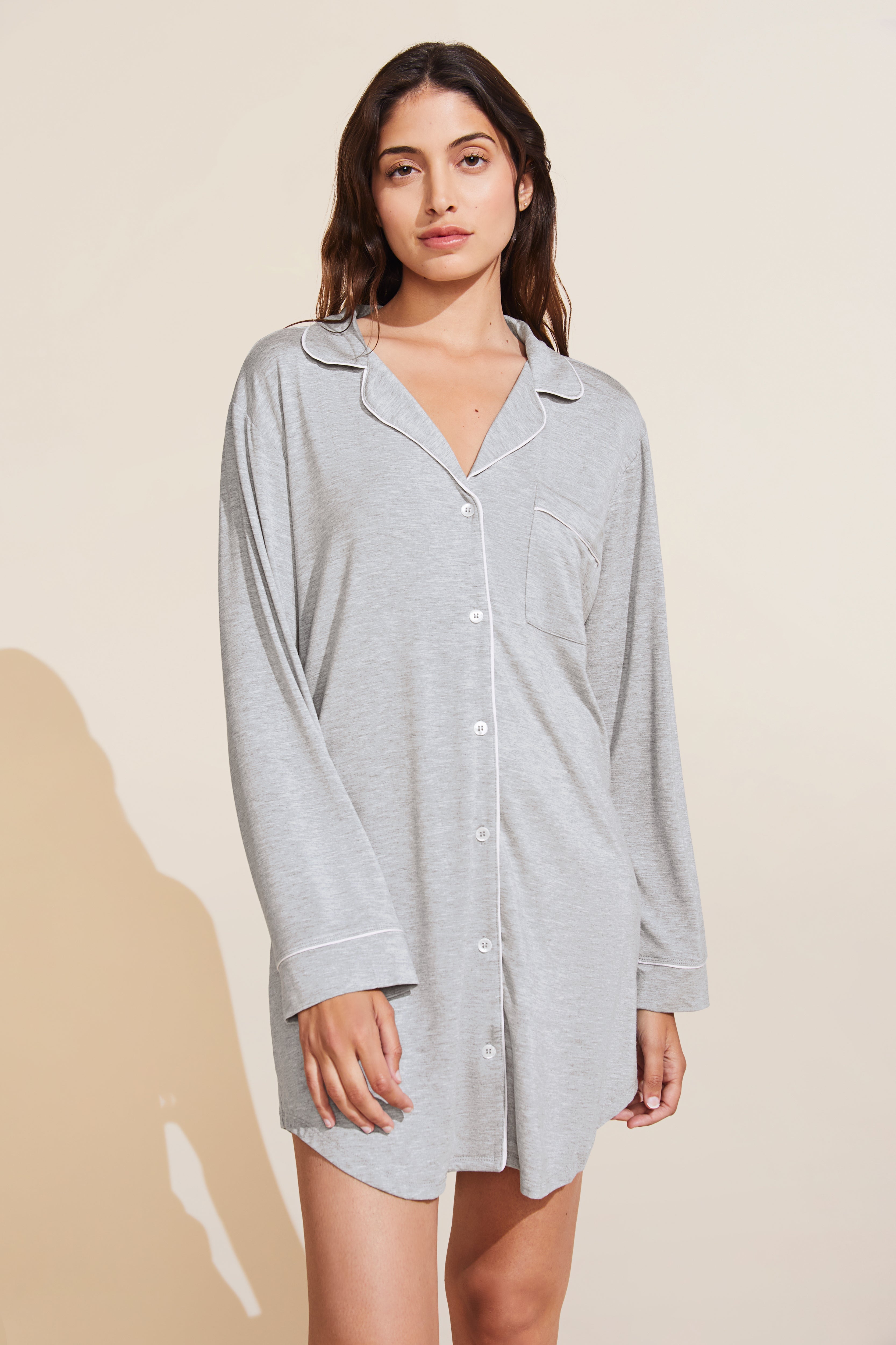 Gisele Sleepshirt in Heather Grey/Sorbet