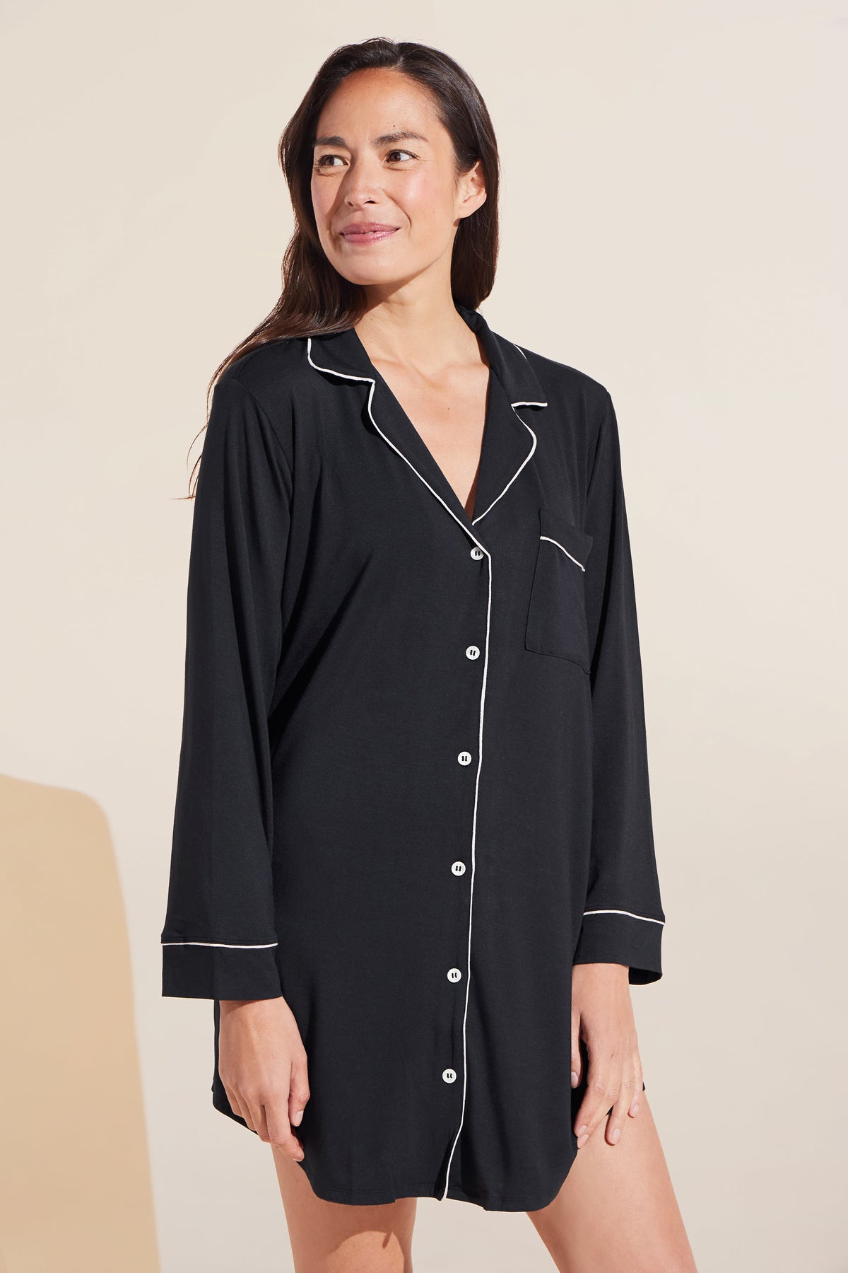 Gisele Sleepshirt in Black/Sorbet