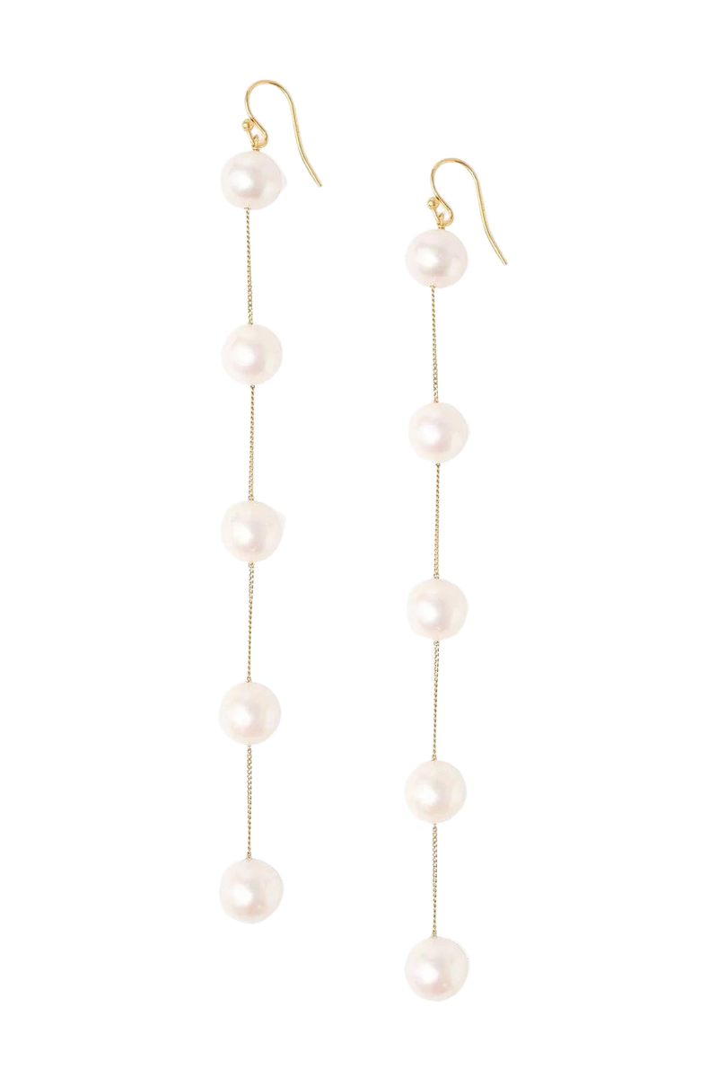 White Pearl Duster Earrings