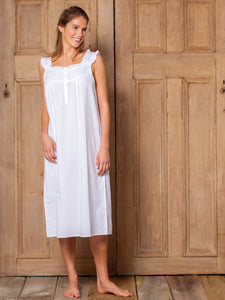 Mandi White Cotton Nightgown