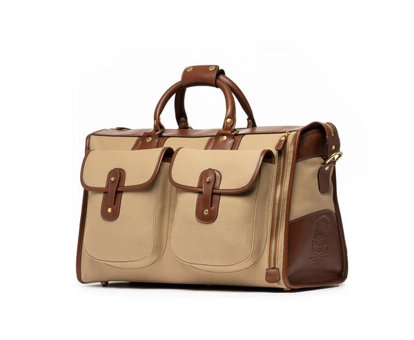 Express No. 2 | Khaki Twill - Vintage Chestnut Duffle Bag | Ghurka