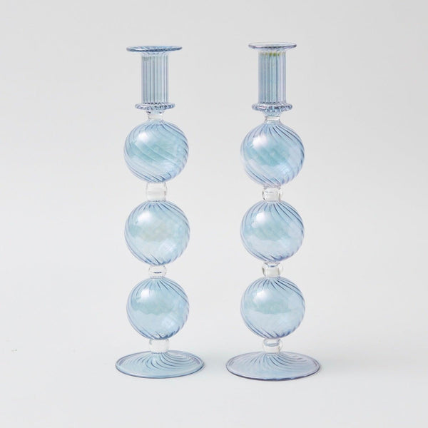 Camille Azure Candle Holder (Pair)