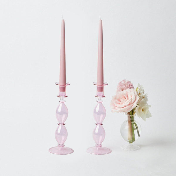 Colette Pink Candle Holders (Pair)