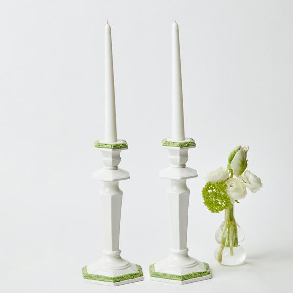 Capri Bamboo Candle Holders (Pair)