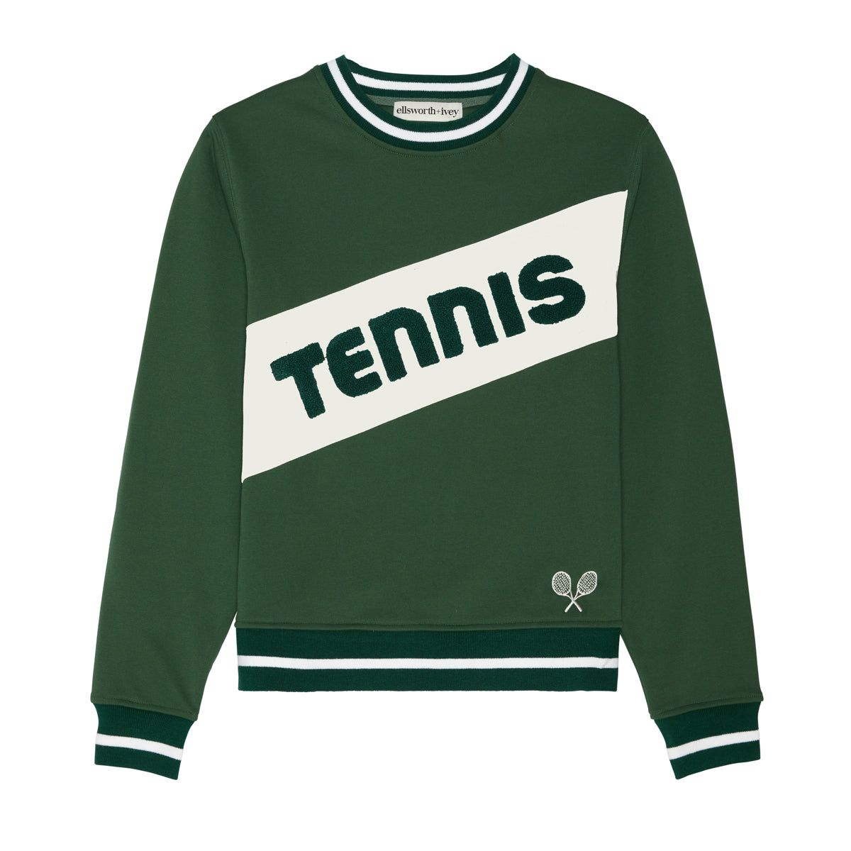 Retro Block Tennis Sweatshirt in Green