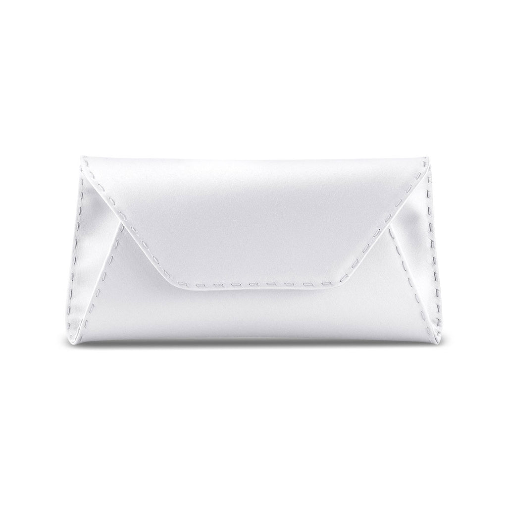 Eloise Clutch Small in Pegasus White IDRO Treated Satin