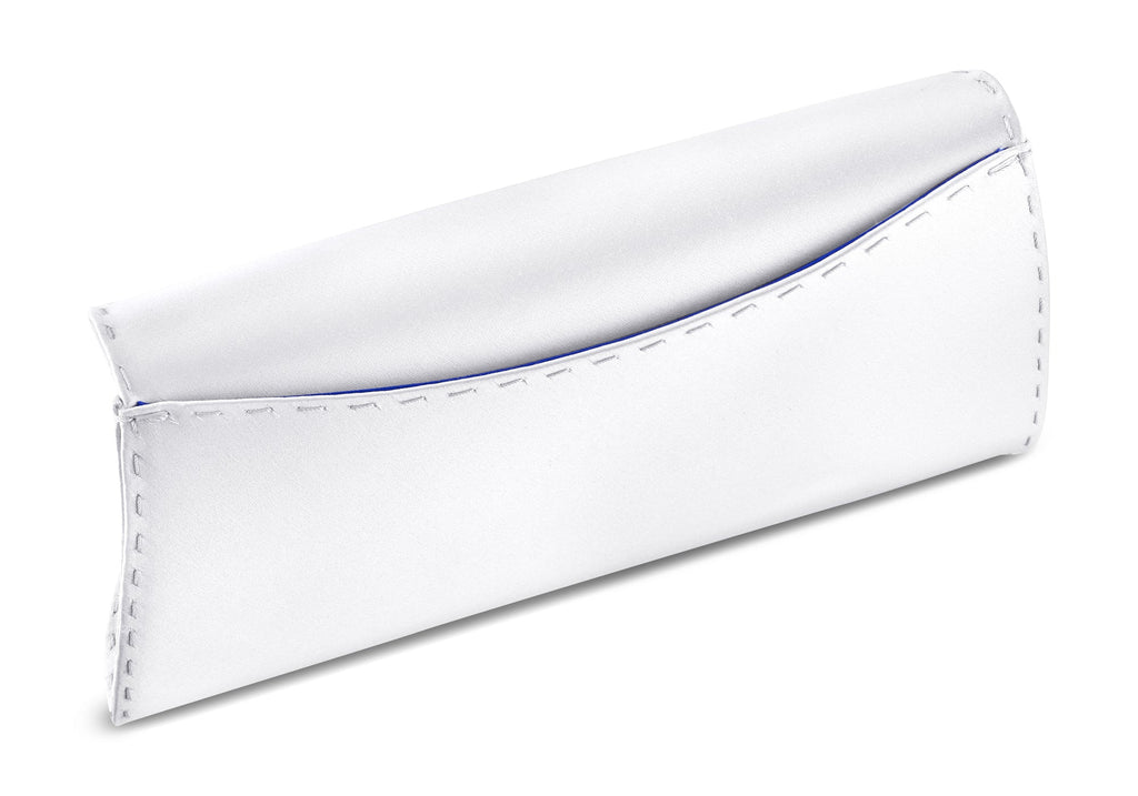 Eloise Clutch Small in Pegasus White IDRO Treated Satin