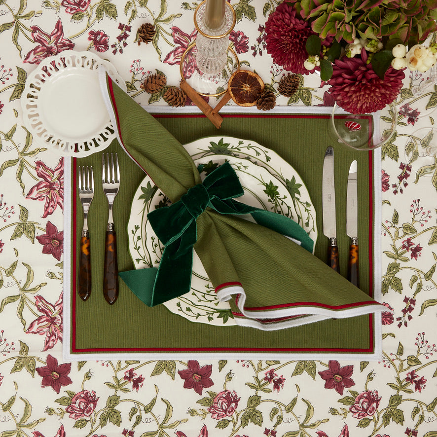 Festive Green Napkins, Set of 4