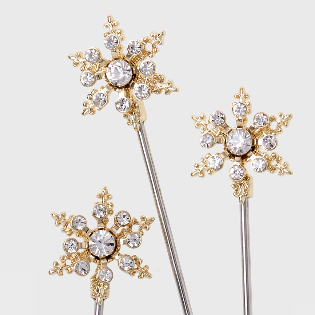 Snowflake Cocktail Picks in Crystal