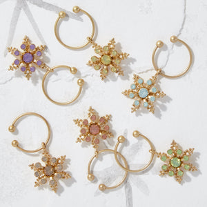 Snowflake Wine Charms in Pastels