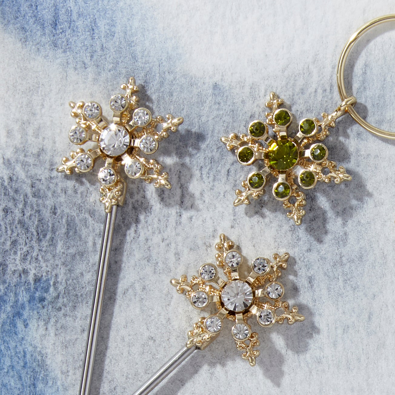 Snowflake Cocktail Picks in Crystal
