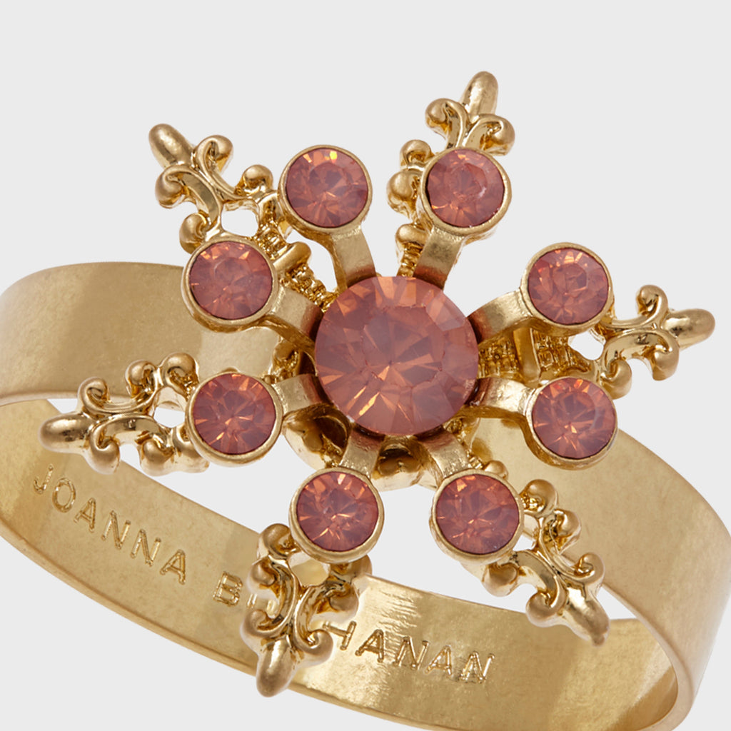 Classic Snowflake Skinny Napkin Rings in Pastel, Set of Four