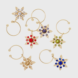 Snowflake Wine Charms in Jewel Tones