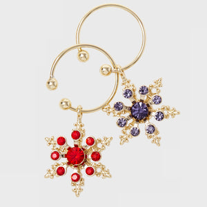 Snowflake Wine Charms in Jewel Tones