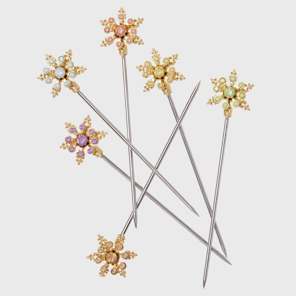 Snowflake Cocktail Picks in Pastel