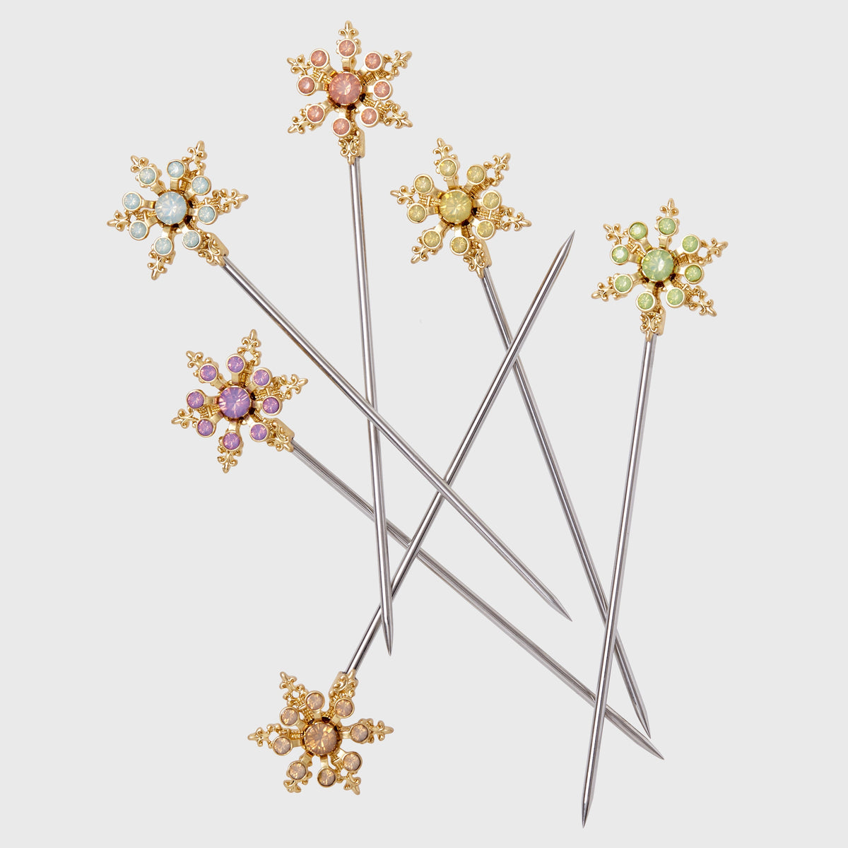 Snowflake Cocktail Picks in Pastel
