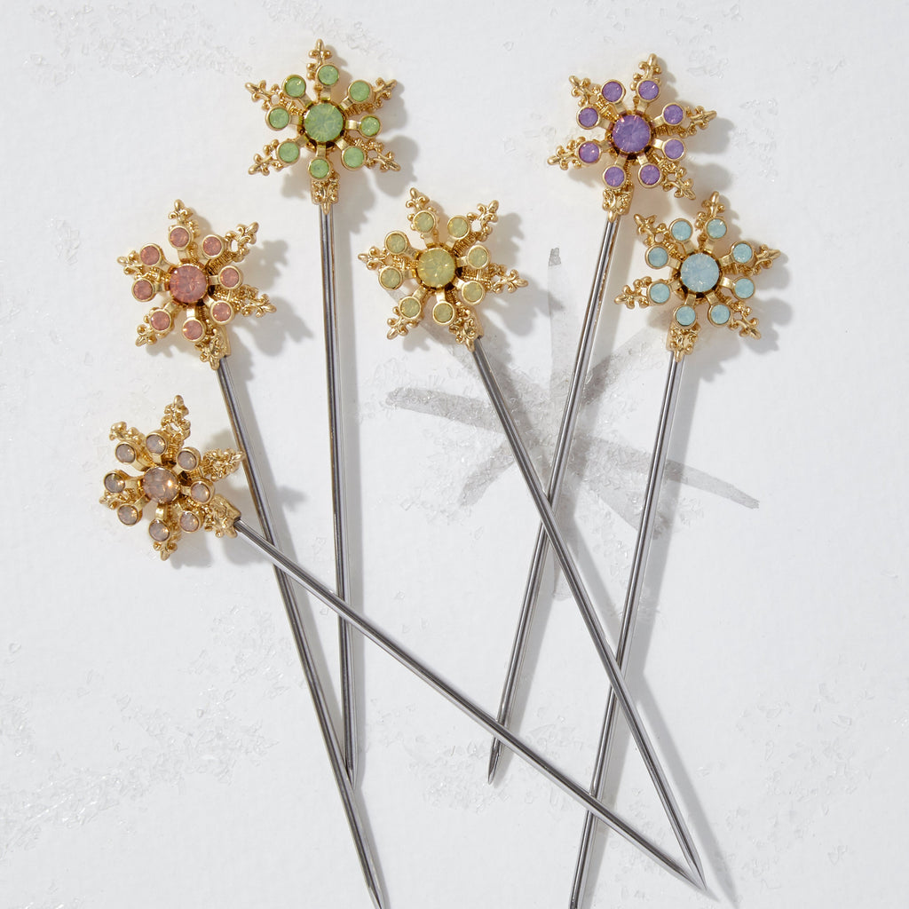 Snowflake Cocktail Picks in Pastel