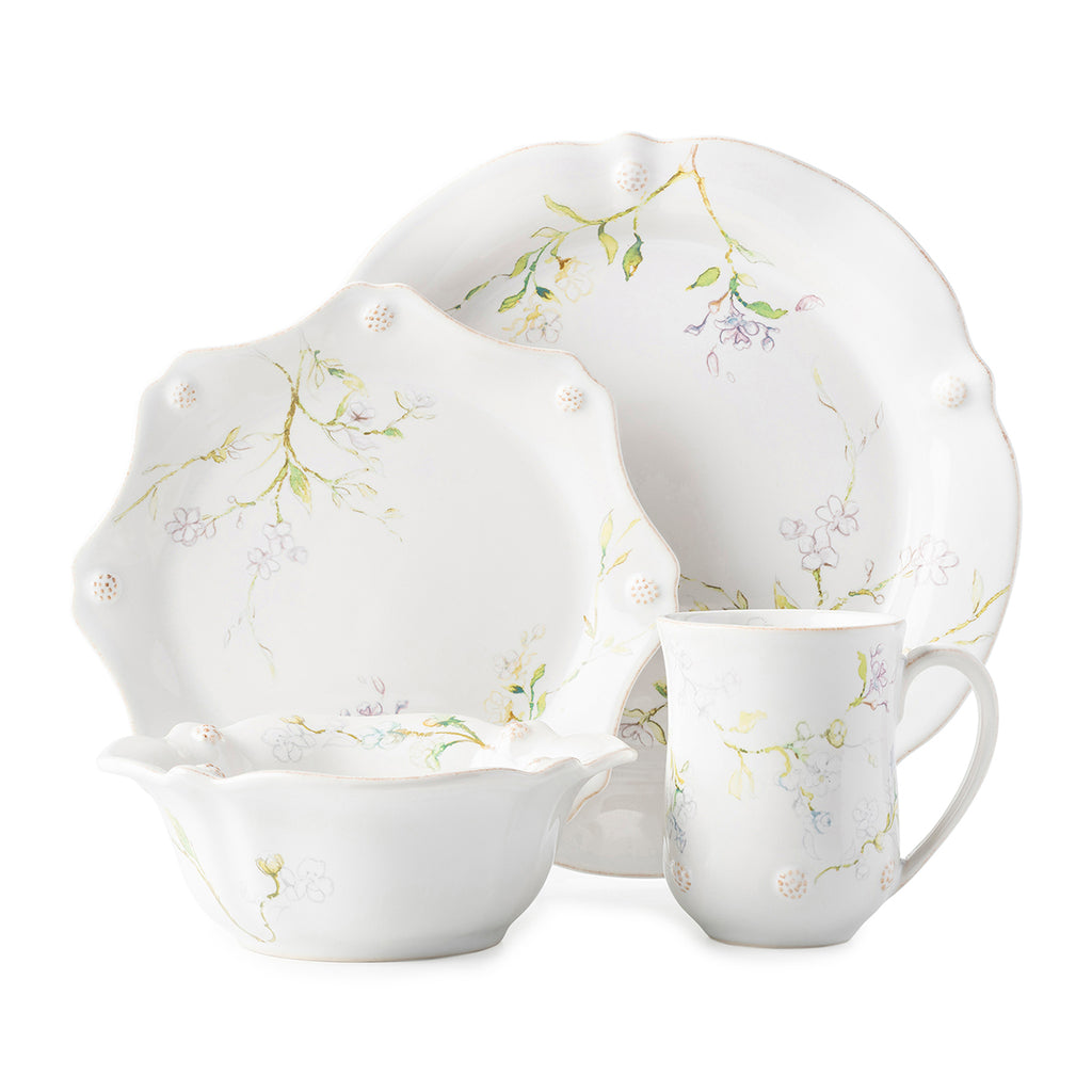Berry & Thread Floral Sketch Jasmine Place Setting, Set of 4