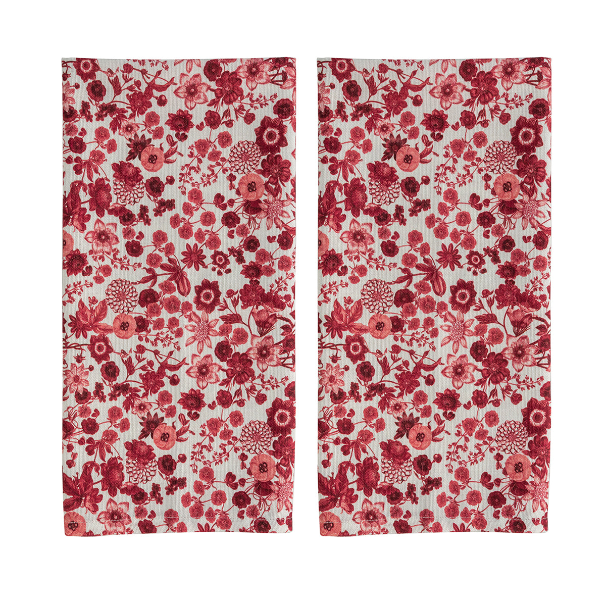 Flower Bath Towel, ruby red