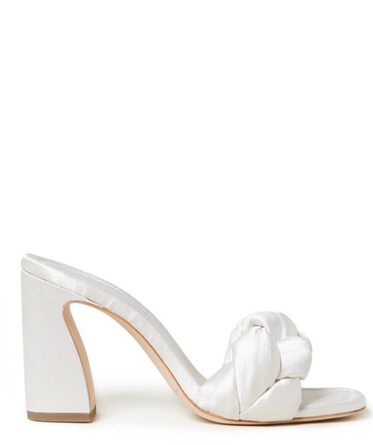 Freya Mule in Cream Satin