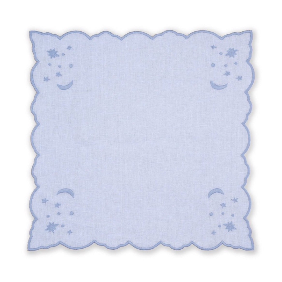 OTM Exclusive: The Astral Linen Napkin in Ice Blue and Ice Blue Embroidery