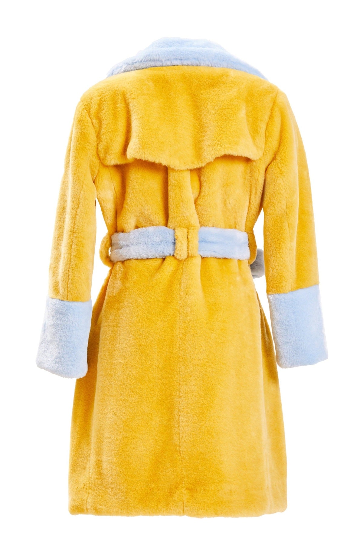 Juliette Faux Fur Coat in Yellow