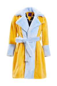 Juliette Faux Fur Coat in Yellow