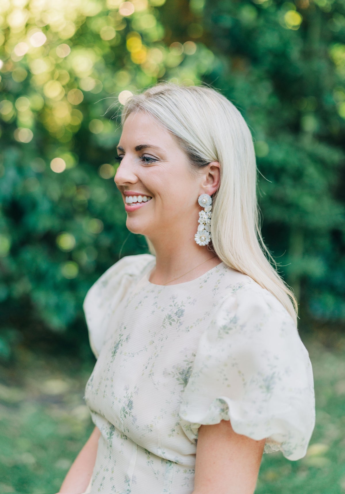 Mother of Pearl and Flowers and Pearl Earrings