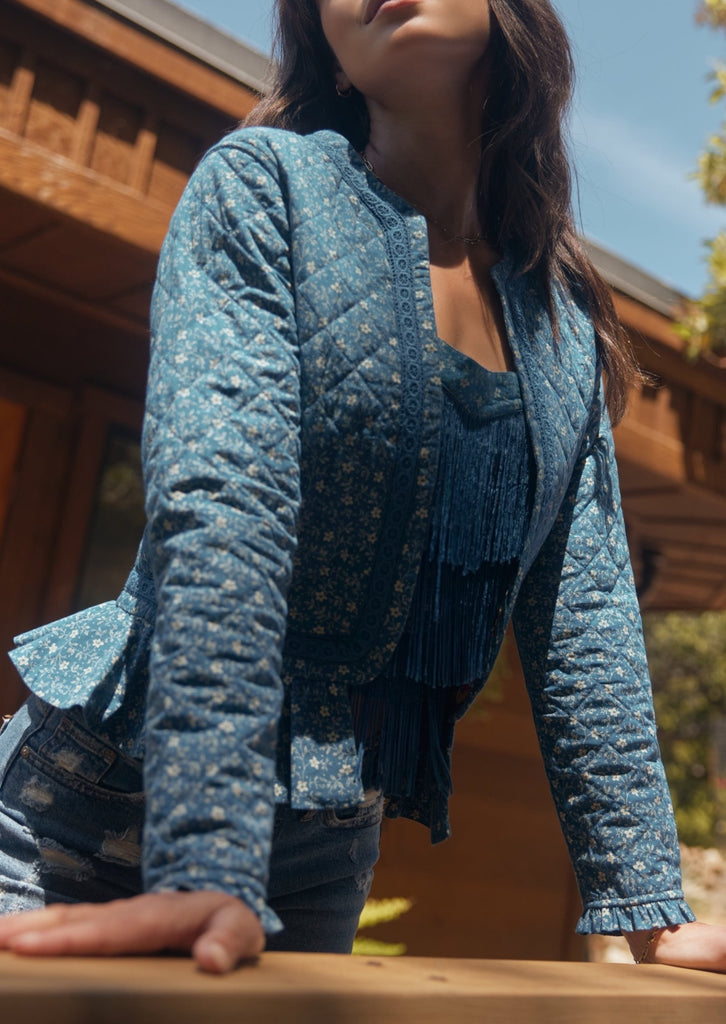 Katie Quilted Reversible Ruffled Jacket | Over The Moon