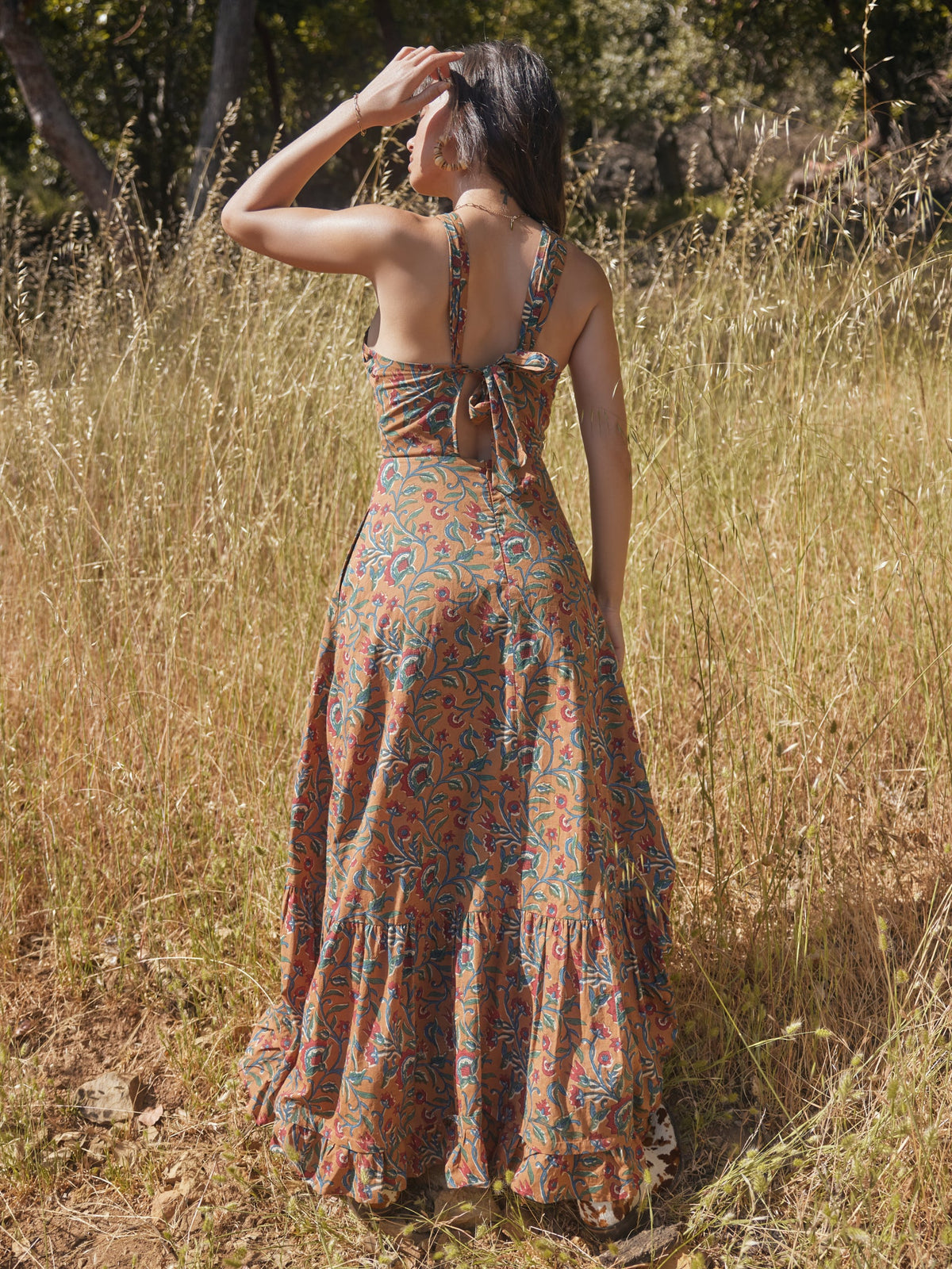 Isabel Maxi Dress in Tawny Multicolor Floral