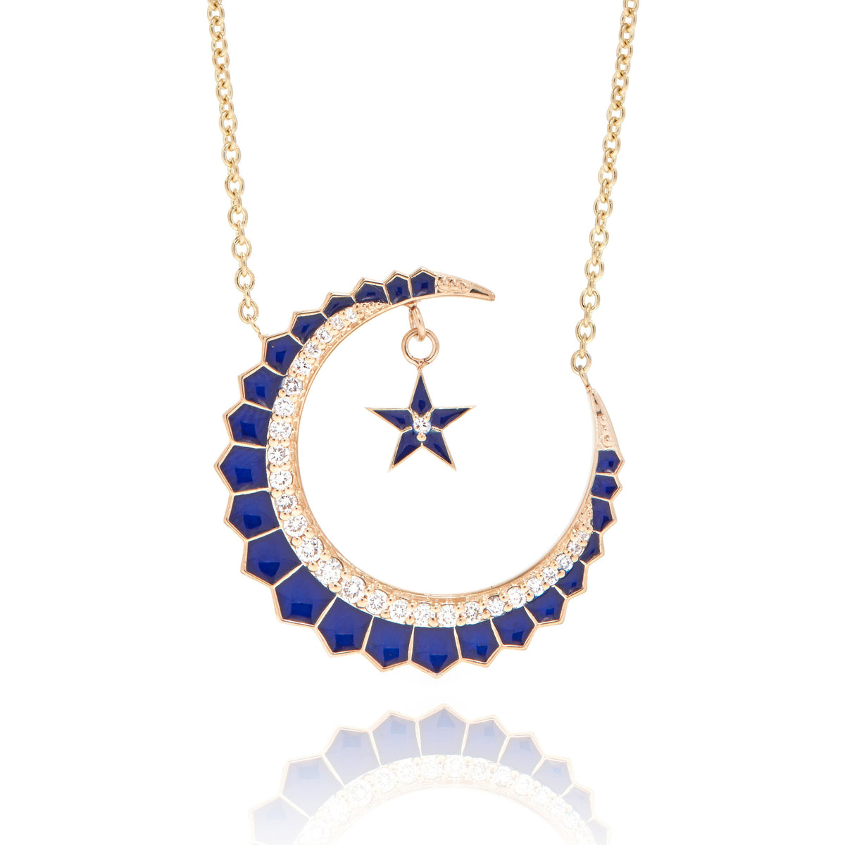 Firmament Crescent Moon and Star Necklace