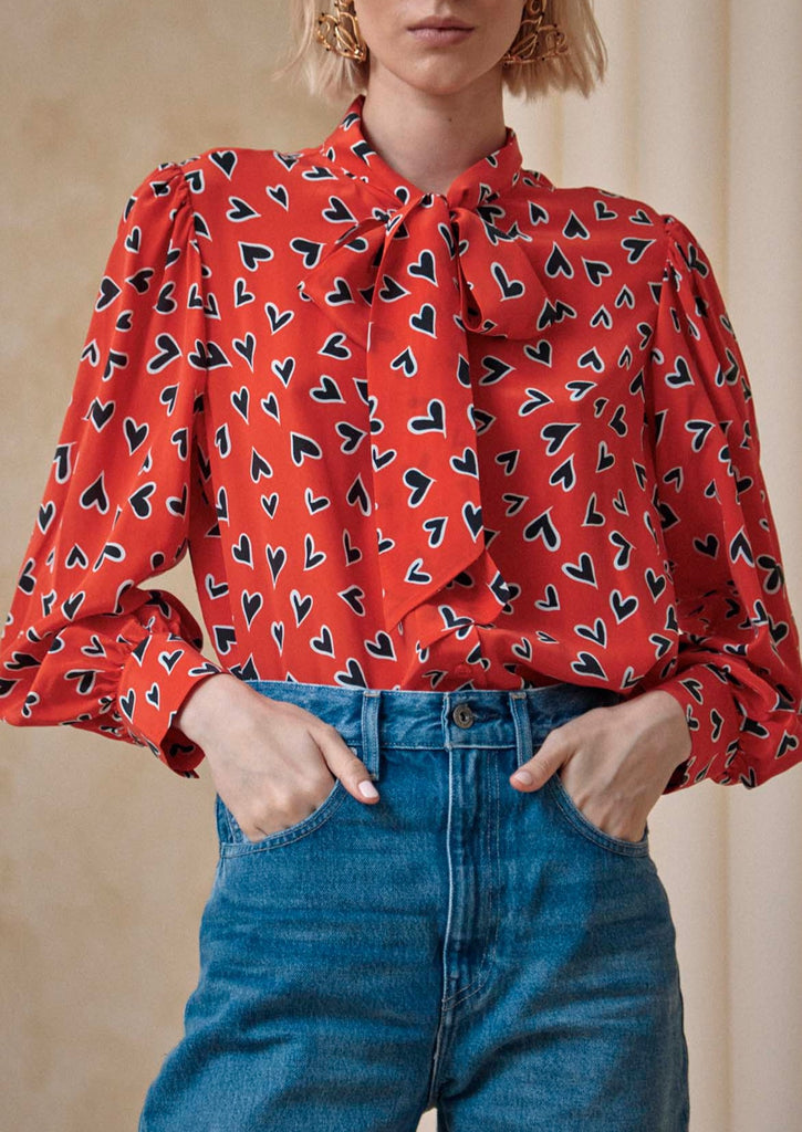 Finley Blouse in Scarlet Heart