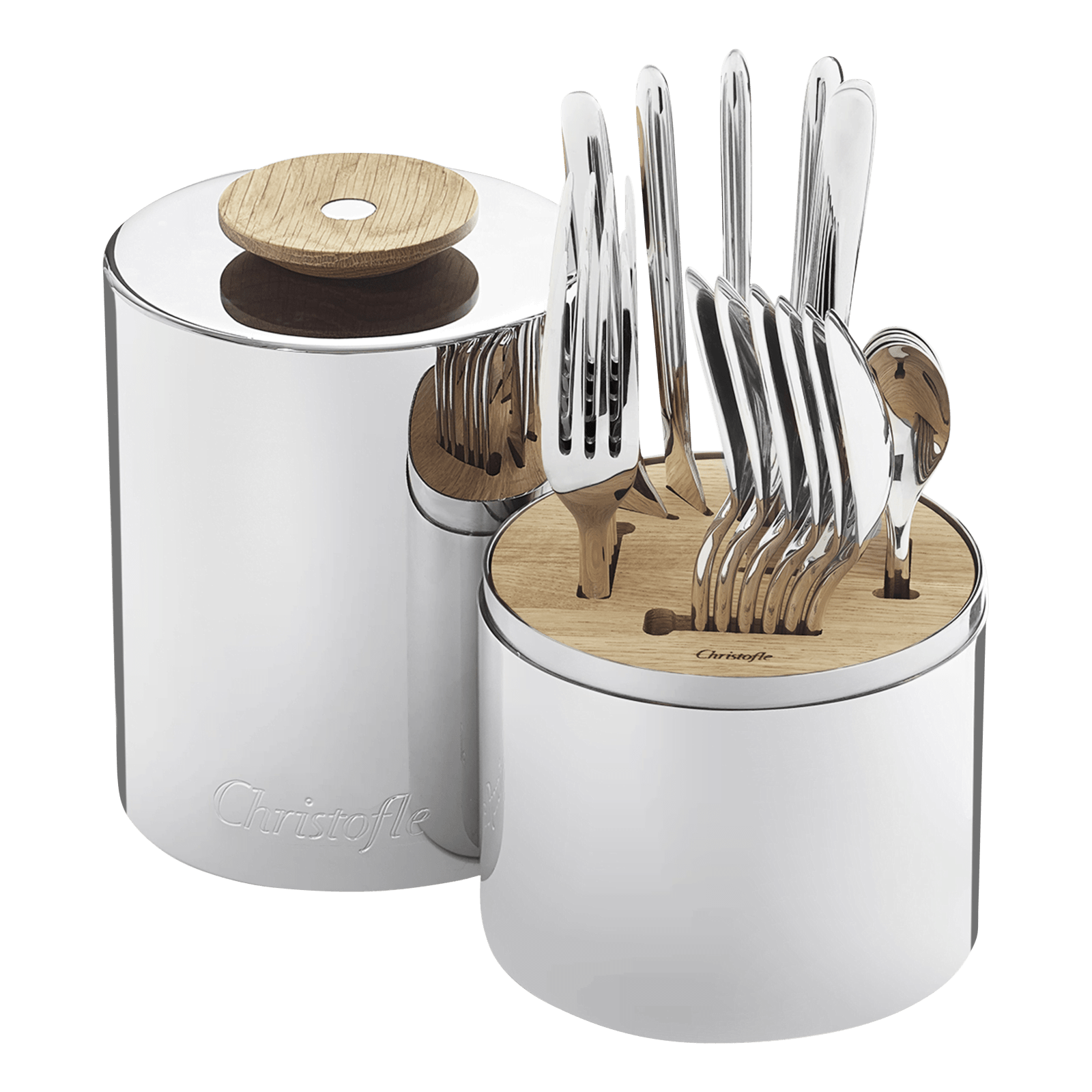 24-Piece Stainless Steel Flatware Set with Storage Capsule Essentiel