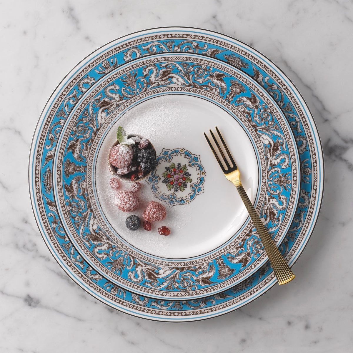 Florentine Turquoise Accent Salad Plate 9"