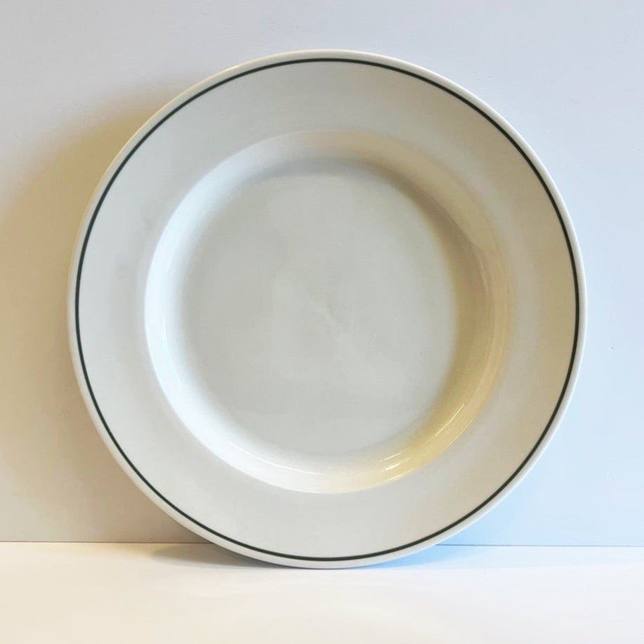 Classical Porcelain Forest Green Line Large Dinner Plate