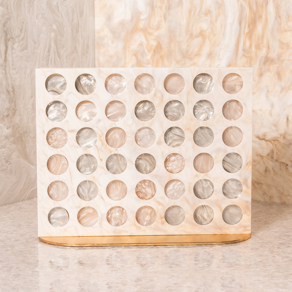 Four-In-A-Row in Burnt Agate Marble