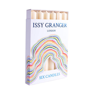 Issy Granger set of six Ivory Cream Dinner Candles