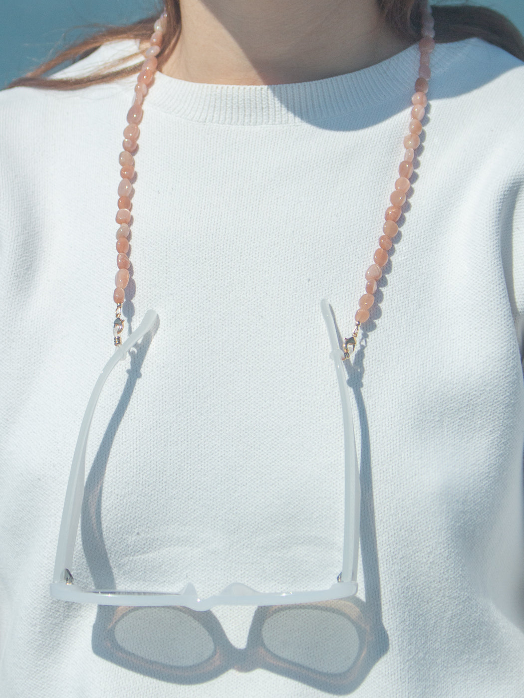 Gemstone Sunglass Chain in Coral