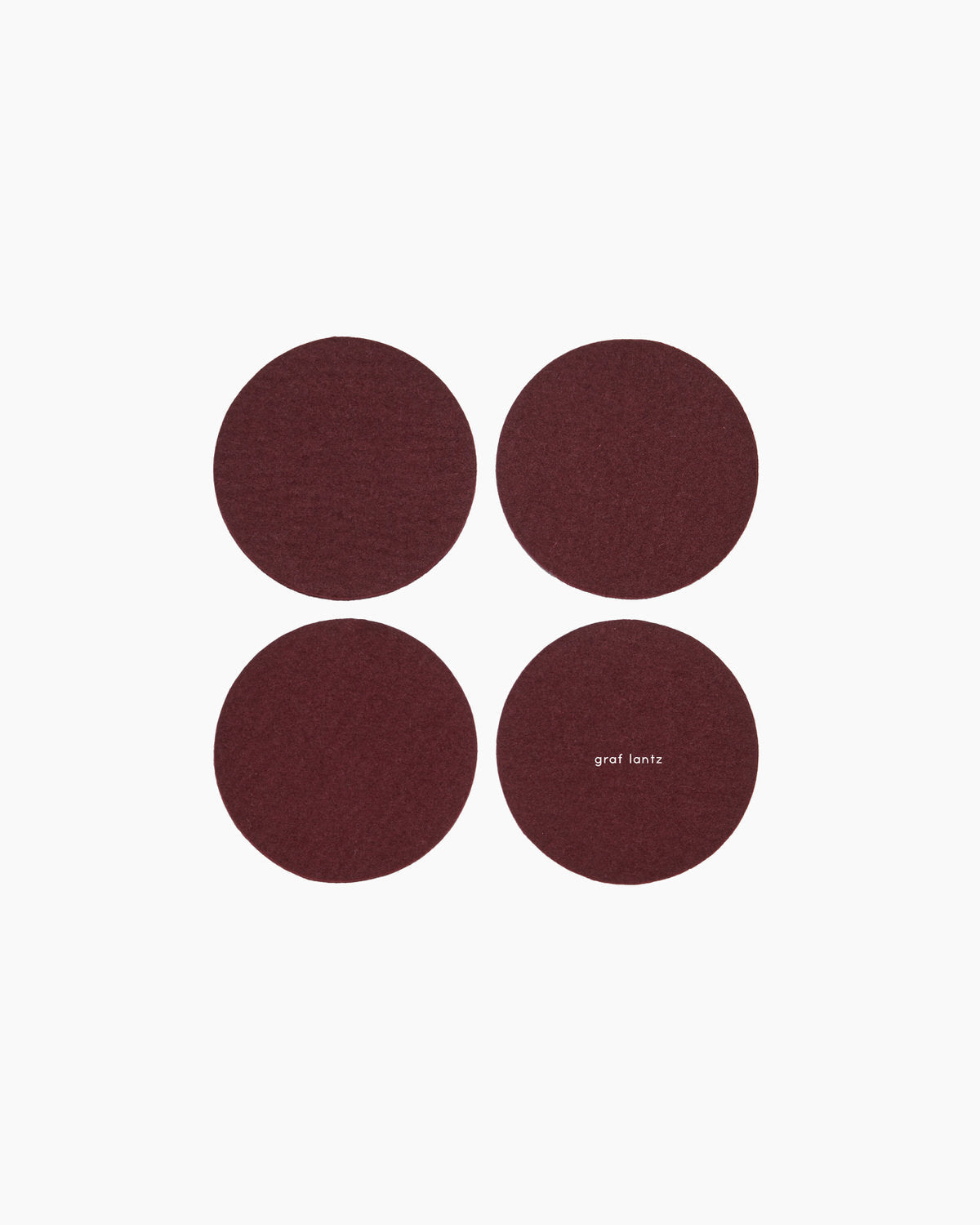 Bierfilzl Merino Wool Felt Round Coaster Solid 4 Pack