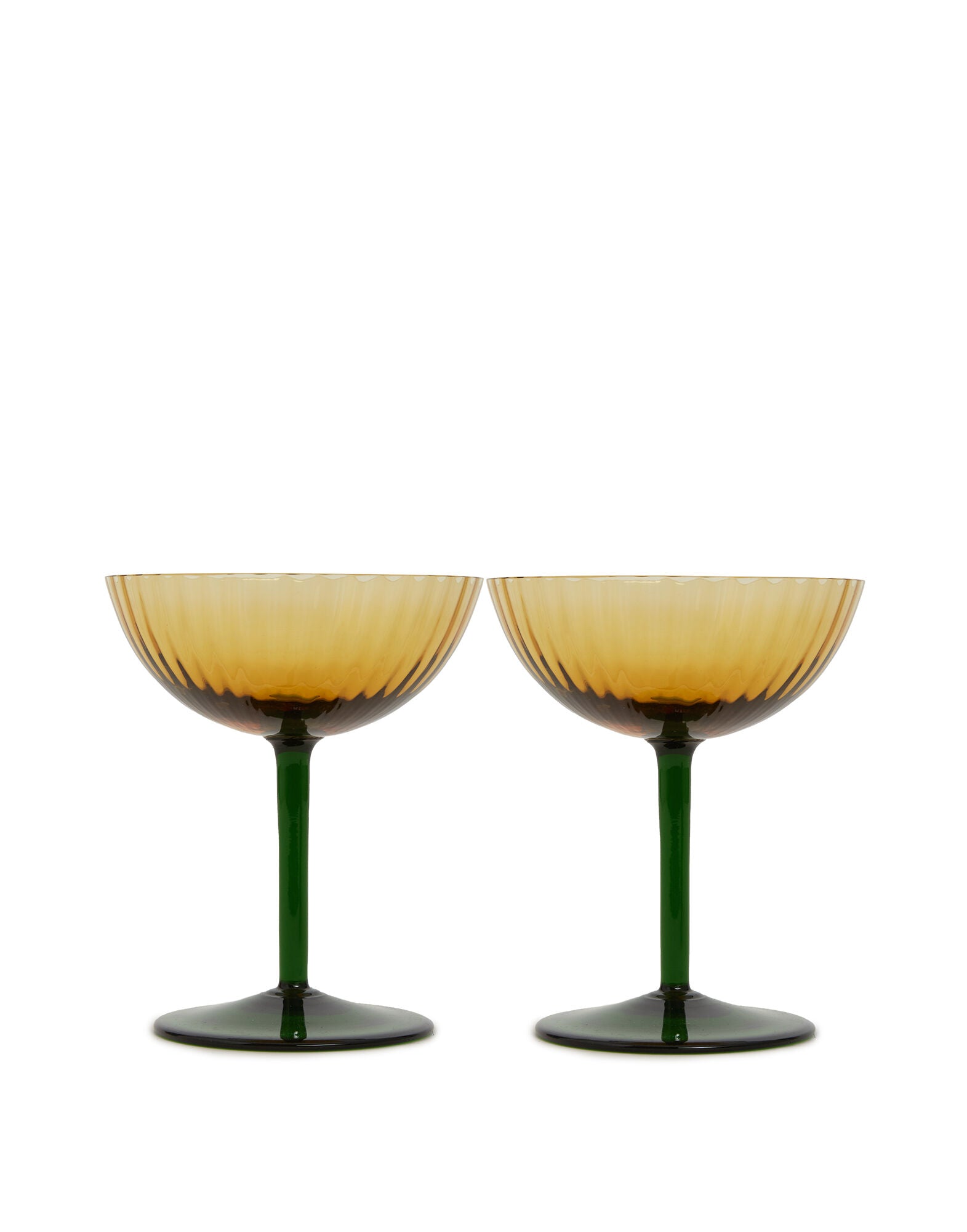 Champagne Coupe Set of 2 Giallo in Glass