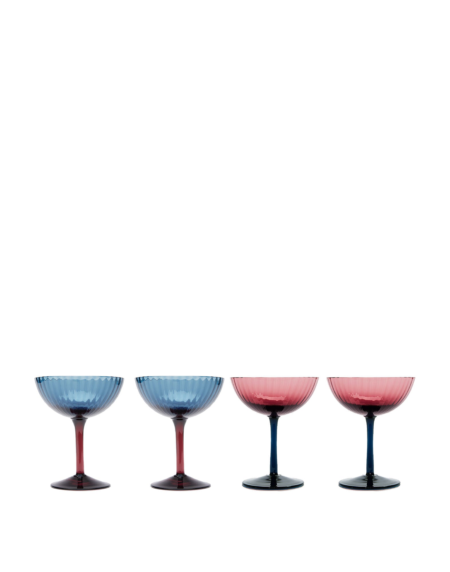 Champagne Coupe Set of 4Mixed in Glass
